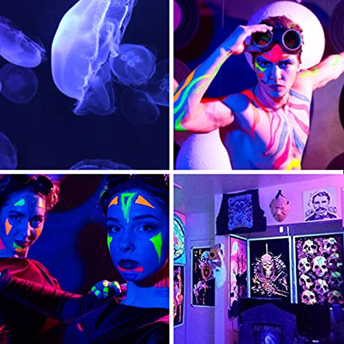 Image of 50W LED Black Lights for Glow Party, IP65 Waterproof UV Blacklight Floodlight 395nm Black Light Spotlight Purple Black Light Flood Light Fluorescent UV Light Lamp for Halloween Decor (4 Pack)