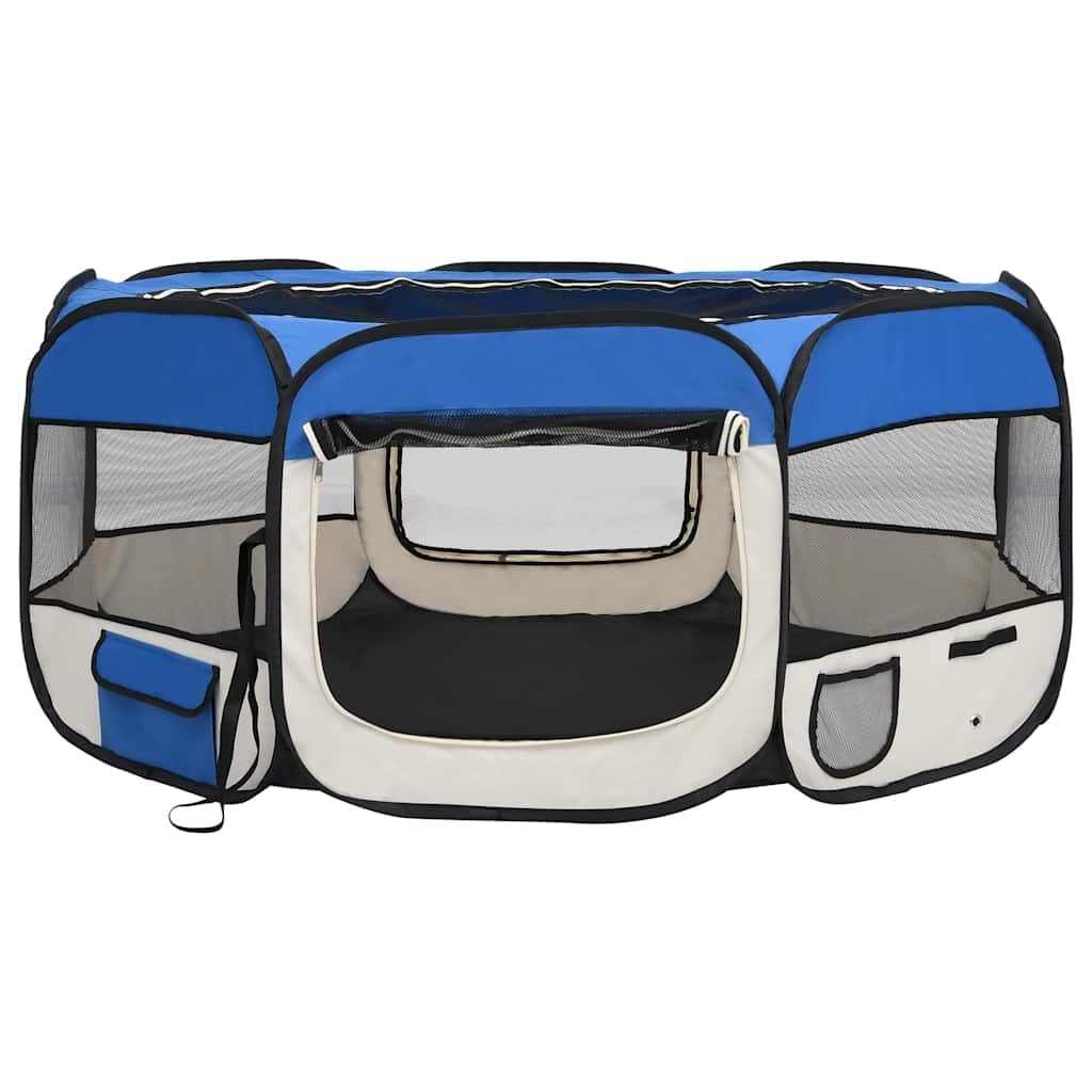 Parque plegable para perros para el hogar y los viajes, para entrenamiento y dormir, parque para cachorros con techo de malla y cremallera, marco de acero estable