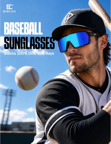 Image of BIRCEN Polarized Baseball Sunglasses for Sports: TR90 Lightweight Running Sunglasses Cycling Glasses for Outdoor Runners MTB