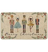 Artoid Mode Watercolor Nutcrackers Merry Christmas Welcome Decorative Doormat, Seasonal Winter Lo...