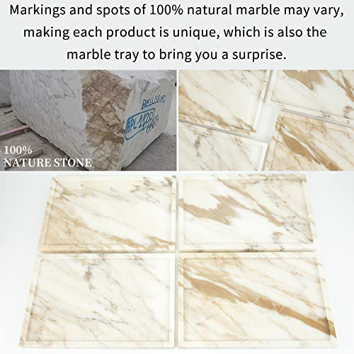 Futurestone 100% Natural Marble Serving Tray Luxury Marble Storage Tray For Home Decor Stone Tray For Bathroom/Kitchen/Vanity/Dresser,Plate Holder For Tissues thumb #3
