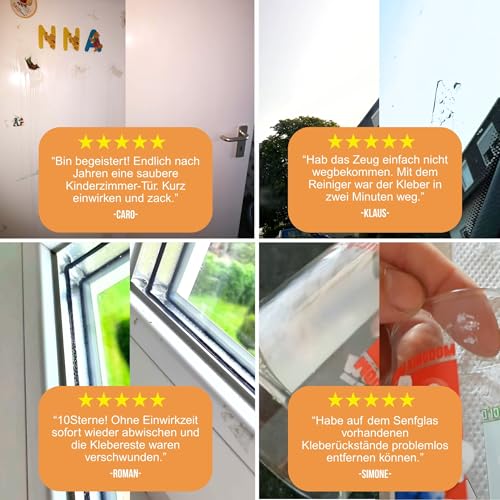 ONELIQIT® Etikettenentferner, Etikettenlöser, Klebereste Entferner mit Orangenöl 2 x 200ml für das einfache Entfernen von Etiketten, Aufklebern, Vignetten & Klebstoffen