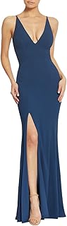 Dress the Population Vestido largo con tirantes delgados de iris para mujer