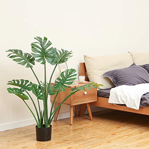DIIGER Faux Plants Indoor Tree,Artificial Ali Tree,29.5\" Tall,Green Plant Interior Decor,Living Room Fake Plants in Pot for Home Office Perfect Housewarming Gift