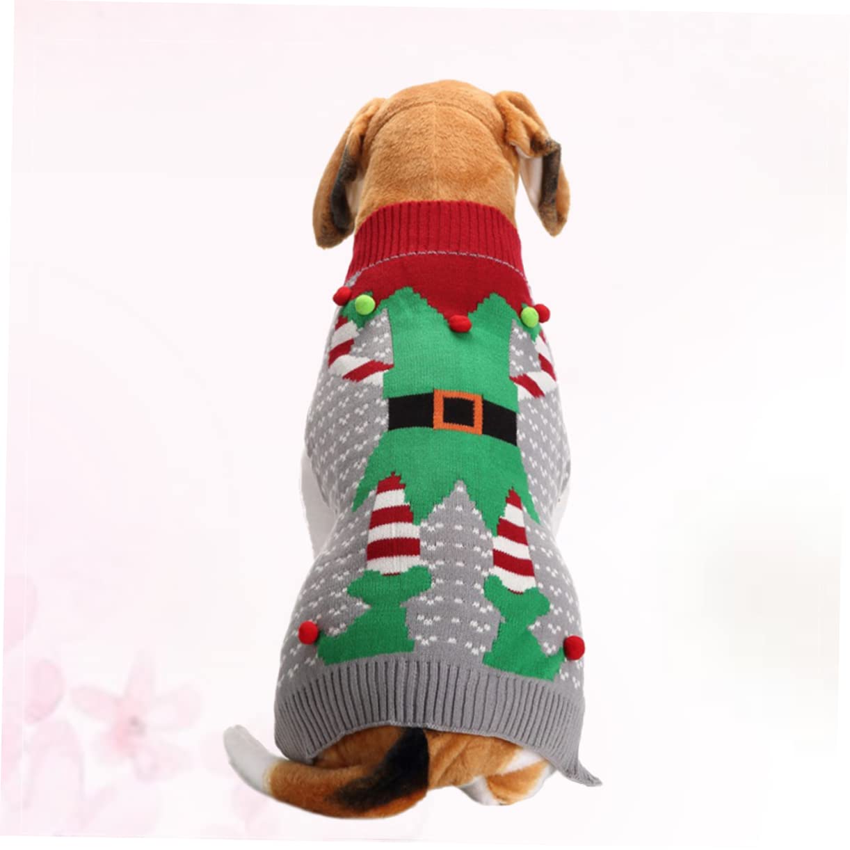 Sosoport 2 Pz Abbigliamento per Cuccioli Maglione Natalizio Gatto Costume da Elfo Domestico Costume Cane Natale Abbigliamento Cane Natale Vestiti Cappotti Maglione per Cani Inverno Cappotto