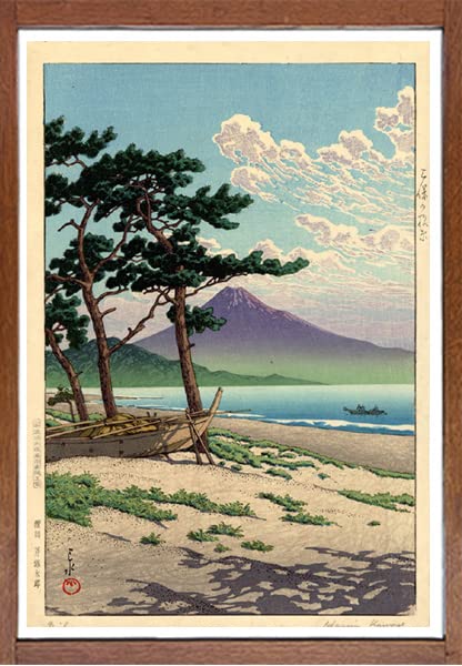 伝 能阿弥、三保松原図、超希少・大判画集画、新品高級額装付 Amazon.co.jp: 川瀬巴水 版画 三保の松原 昭和6年 ポスター