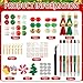 Vellibring 12 Set Christmas Beadable Pens Plastic Bead Winter Bulk Ballpoint DIY Crafting Pens Making Kit with Sticker Pendants Lobster Clasps for Students Teens School Office Supplies