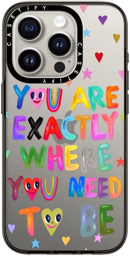 CASETiFY Compact iPhone 15 Pro Case [4 ft. 2X Military Grade Drop Protection/Slim/Lightweight] - You are Exactly - Clear Black