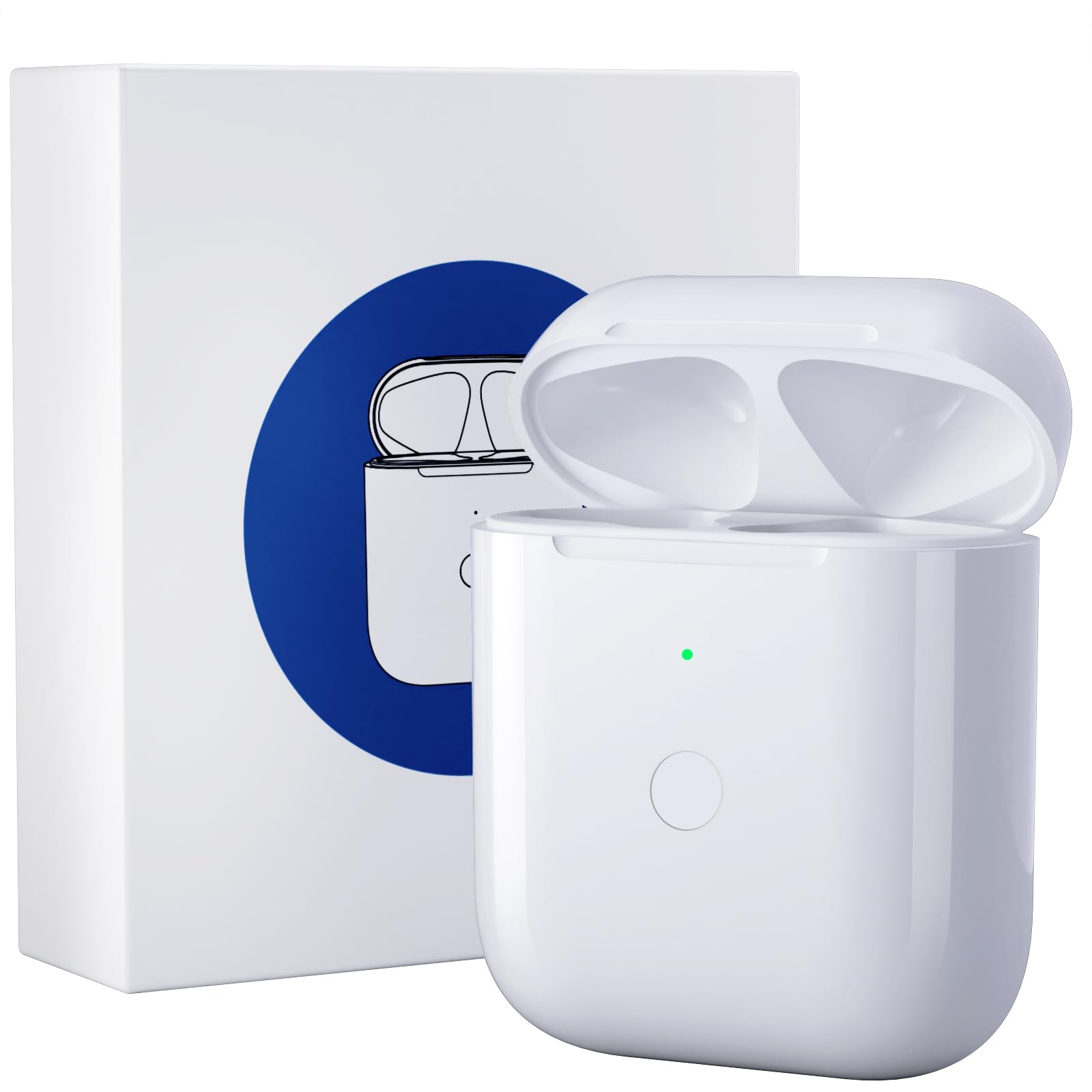 ULuck Étui de Chargement sans Fil de Remplacement Compatible avec Les Air Pods 1 et 2,étui de Chargement 700 mAh avec Bouton Bluetooth pour l'appairage