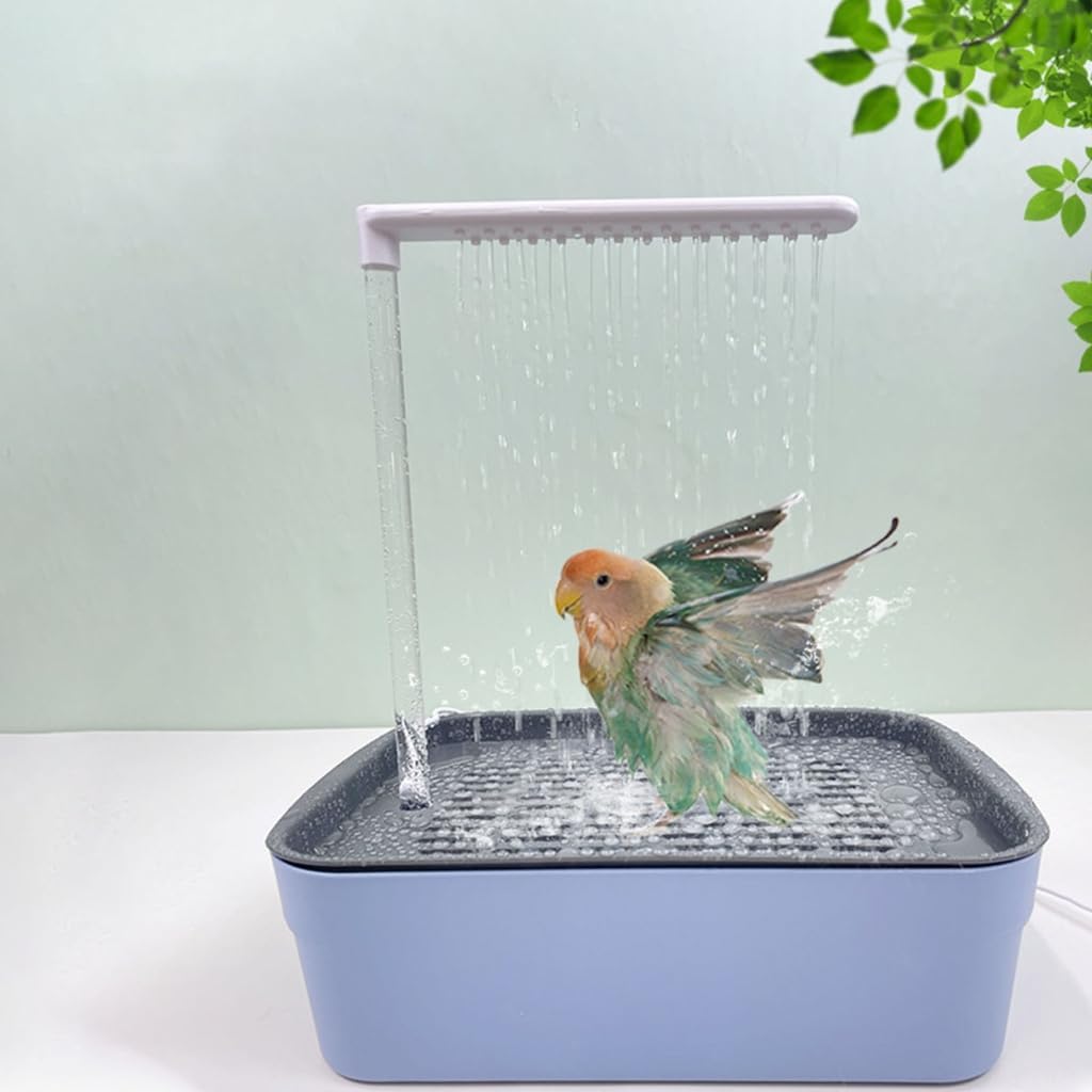 Parrots Bathing Tub, Auto Pumping Bird Fountain, Adjustable for Bird Pet