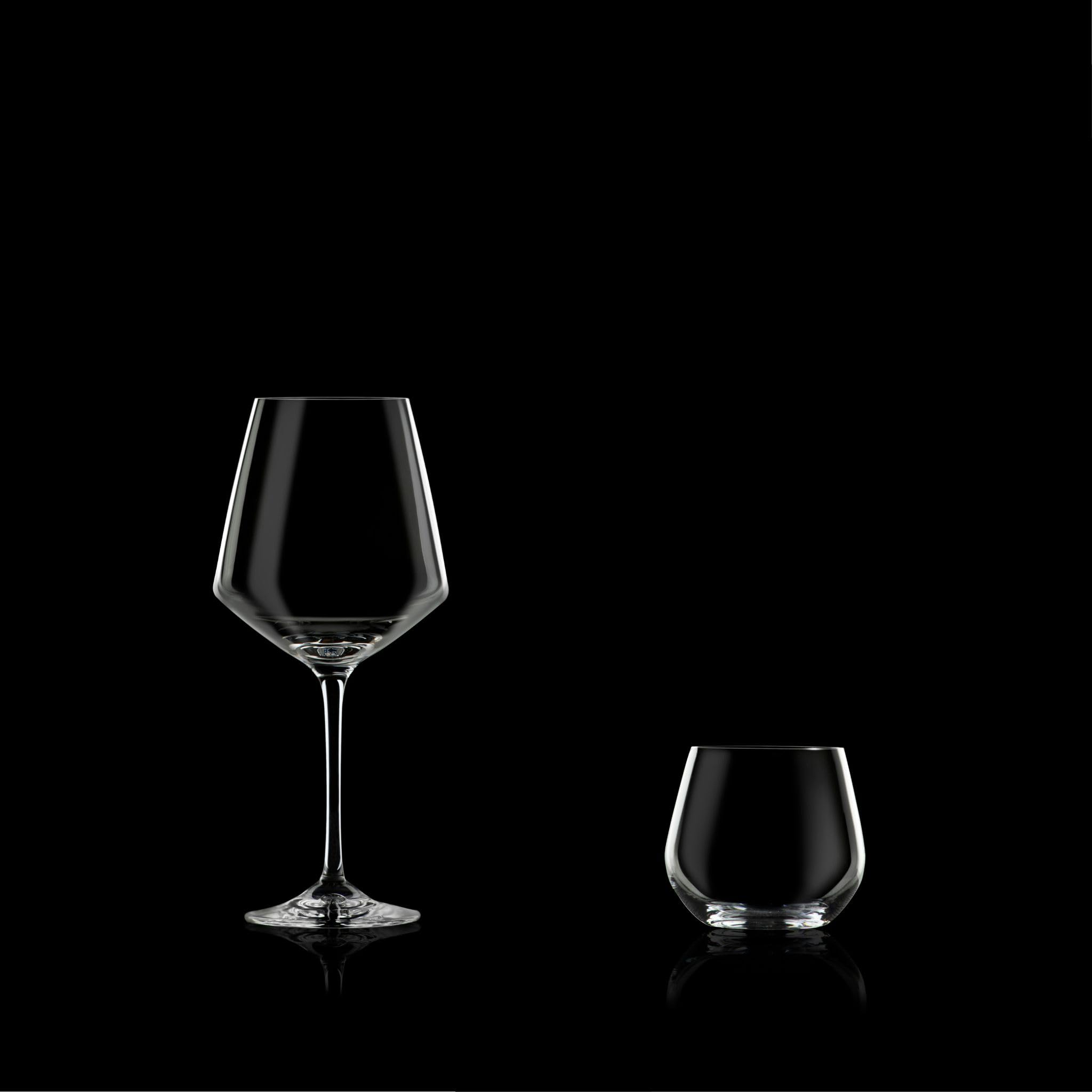 Set Bicchieri e Calici RCR Aria 12 Pezzi – 6 Calici Vino Rosso 79 cl + 6 Bicchieri Acqua 55 cl in Vetro Trasparente, Servizio Elegante Lavabile Lavastoviglie, Bicchieri Moderni Casa Ristorante