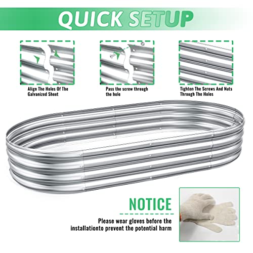 Tdhdike Raised Garden Bed Planter Box For Outdoor Plants 2 Pcs 6Ft Galvanized Planter Garden Bed Kit Raised Garden Boxes For Gardening Vegetables Flowers Herb #TOP7
