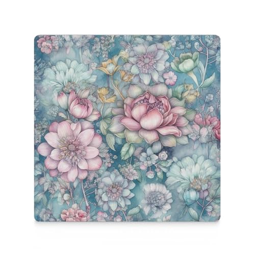 Dessous de verre fleurs bleues réutilisables pour table basse - 4