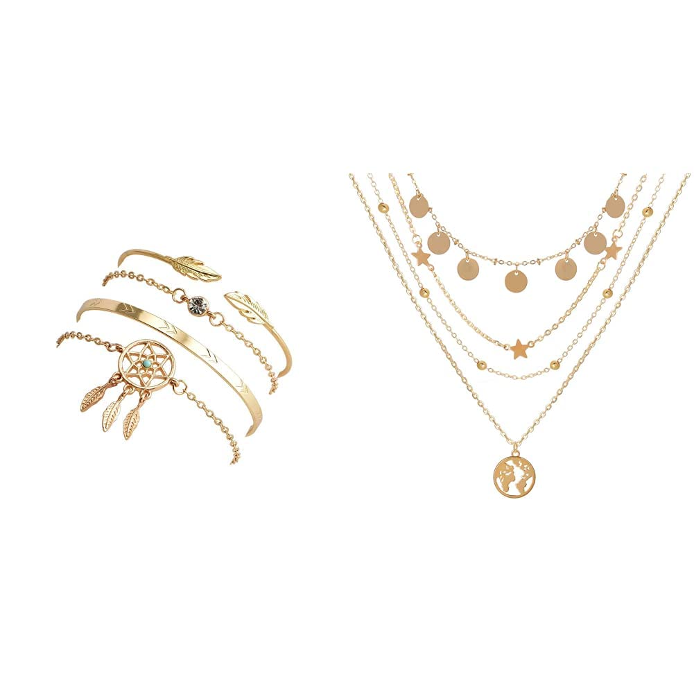 See full amazon price history chart for Shining Diva Fashion Set Of 4 Stylish Multilayer Crystal Bangle Charm Bracelet for Women (Golden) & Golden Neck Chain Pendant Necklace Jewellery for Women Shining Diva Fashion Set Of 4 Stylish Multilayer Crystal Bangle Charm Bracelet for Women (Golden) & Golden Neck Chain Pendant Necklace Jewellery for Women (B0B9XNLLX7) Amazon Price History, Amazon Price Tracker