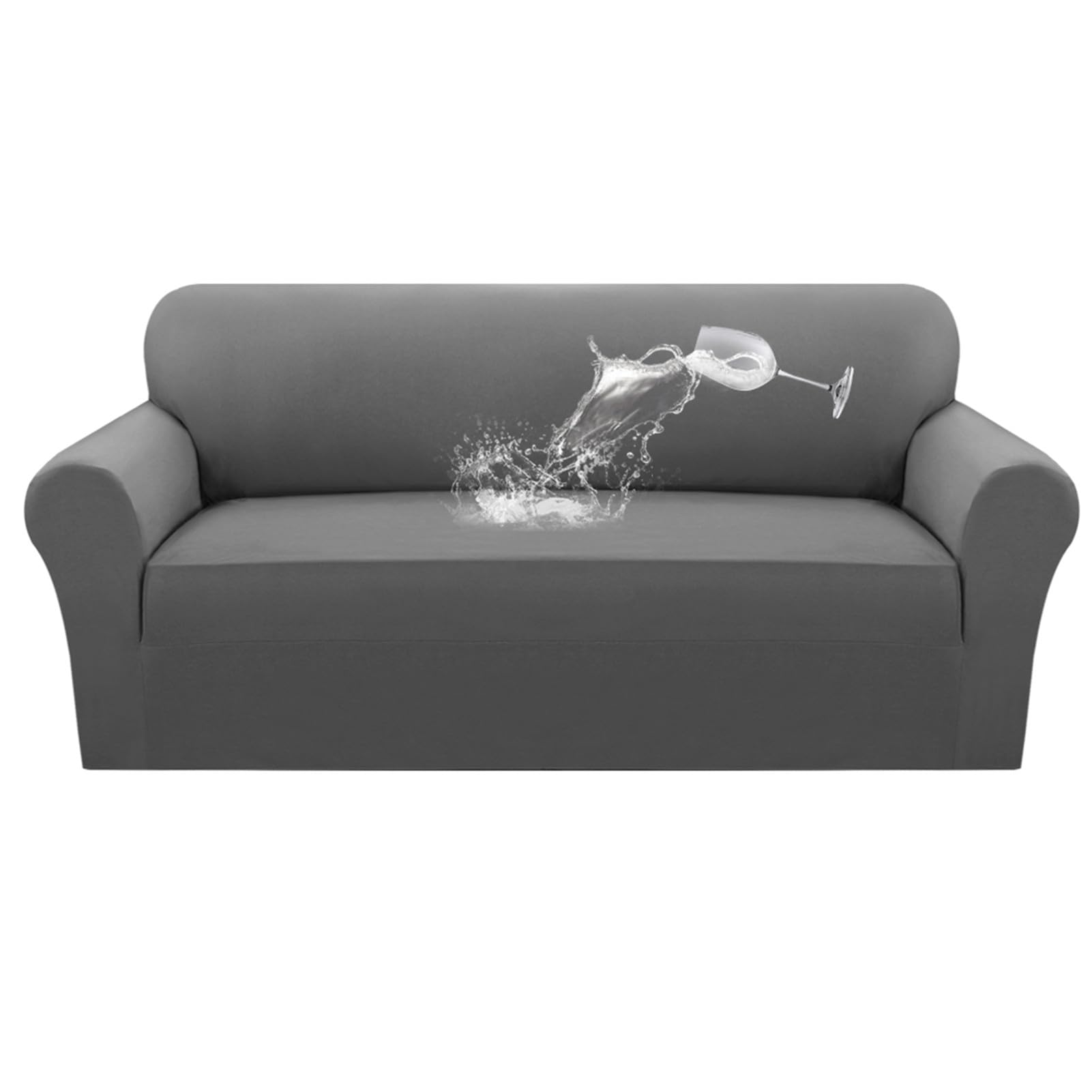Housse de canapé épaisse et imperméable, Housse Canapé 1/2/3/4 Places avec Accoudoirs, Housse Canape Extensible, Protege Canape Meubles, pour Chiens et Chats (Gris,4 Places)
