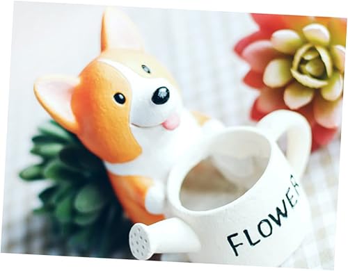Miniatura 8 de Happyyami 2 piezas de decoración del hogar, estatuas al aire libre, maceteros de interior de dibujos animados Corgi maceteros de interior para
