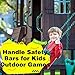 Restroma 4 Pieces Kids Playground Safety Handles Playground Grab Handle Bars Playground Accessories Equipment for Kids Outdoor Playset Backyard Playhouse Tree House Jungle Gym (Green)