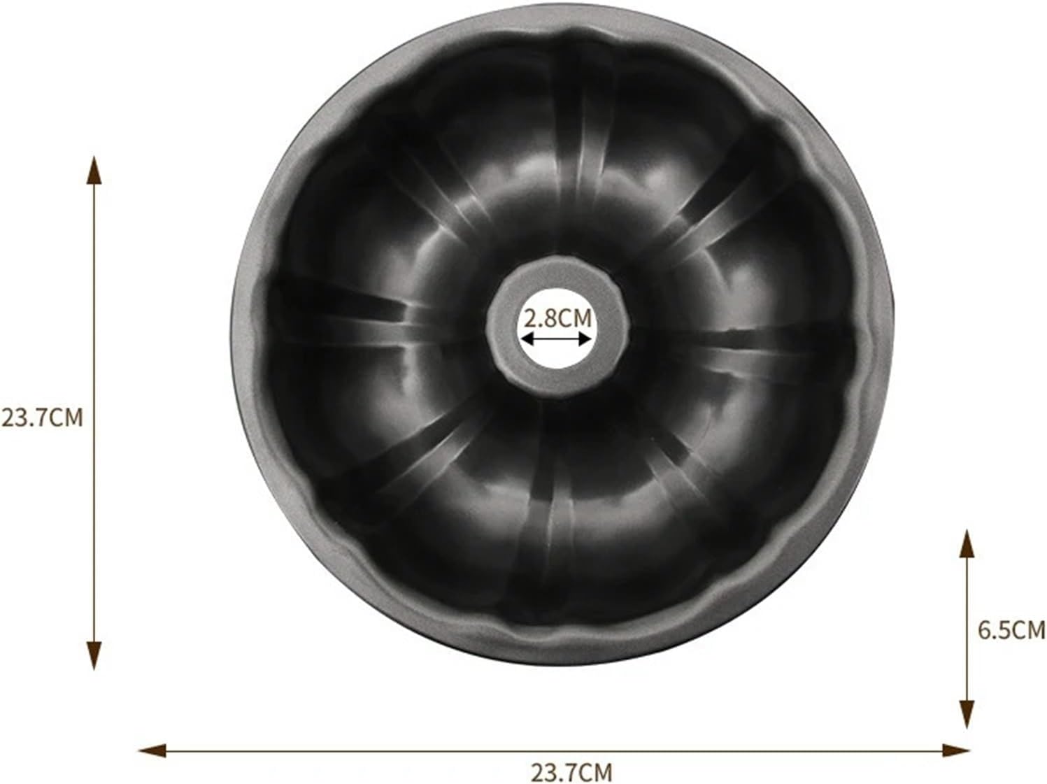 Premium Fluted Tube Cake Pan, Heavy Duty Carbon Steel Baking Mold for Bundt Cake, Bavarois, Brownie, JT140(Small)