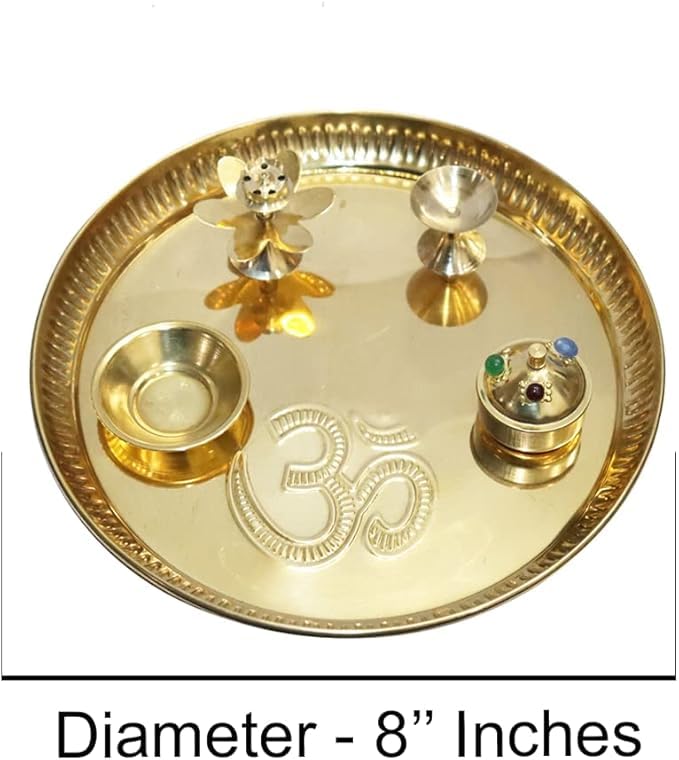 Thali Pooja BRACOP et assiette décorative indienne pour mariage et temple