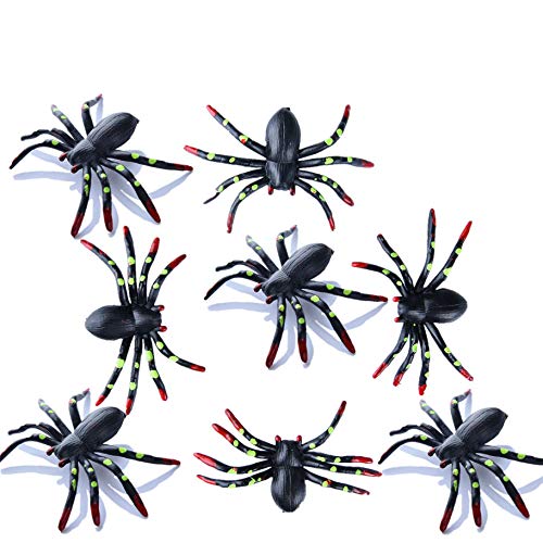 FunSpt 8 PCS Spider Action Model Lifelike Educational Learning Birthday Gift Set for Boys Girls Kids Toddlers,Halloween Prank Props Party Supplies