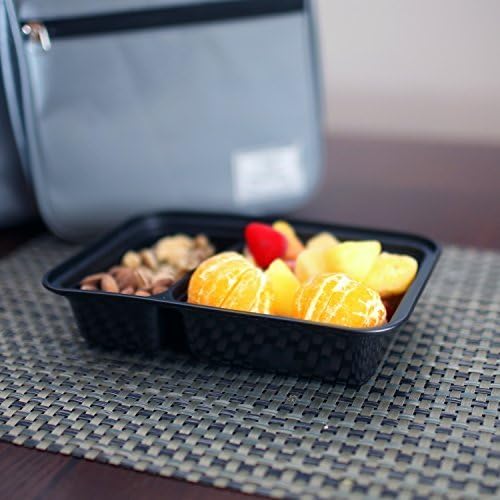 Fitpacker DUO 2 Compartment Meal Prep Containers - Reusable with Lids, Microwave and Dishwasher Safe, Bento Lunch Box, Stackable (10)