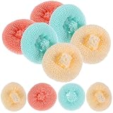 KAJNBN Esponjas Lavavajillas Redondas Reutilizables de Fibra Vegetal Antirayaduras Pack 10 Unidades sin Mango Colores Aleatorios para Limpieza de Utensilios Color Aleatorio