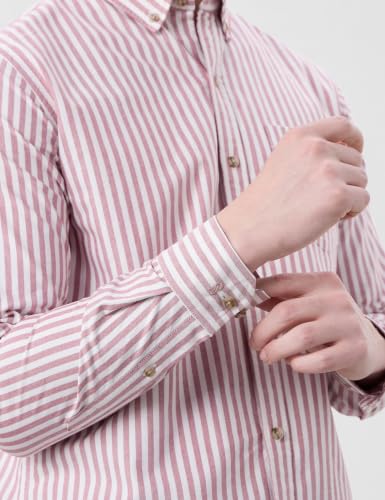 Image of Symbol Premium Mens Striped Oxford Smart Casual Shirt | 100% Cotton | Button-Down Collar | Regular Fit