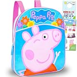 Peppa Pig Mini mochila para meninas – Pacote com bolsa escolar de 28 cm para estudantes da pré-escola e mais adesivos | Material escolar Peppa Pig Bakcpack