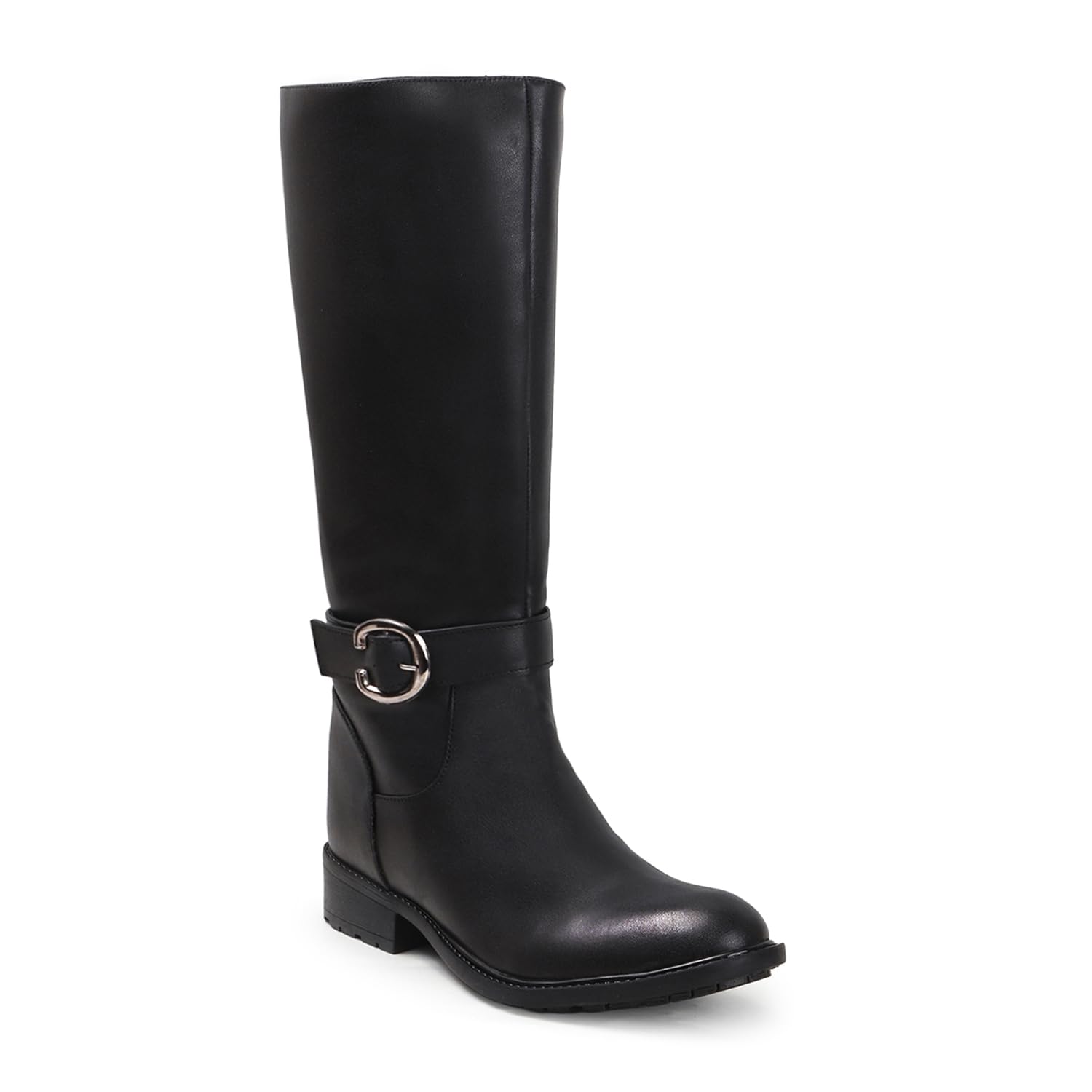 carlton london Women's Tall Moto-Style Riding Boot - Knee-High Footwear with Buckle Detail-picture-23