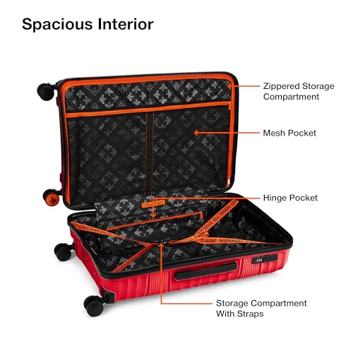 Image of Nasher Miles Mumbai Hard-Sided Polypropylene Luggage Set of 2 | 65cm & 75cm | 8 Wheels Medium & Large Trolley Bag for Travel | Suitcase (Red)