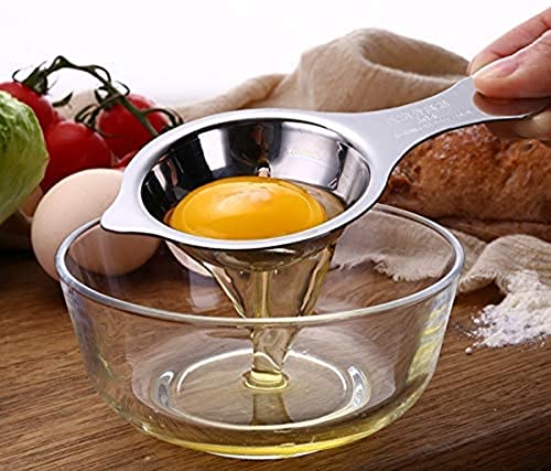 Image of YANCI Egg Separator Egg Yolk White Filter Food Grade Egg Divider Stainless Steel Egg Sieve Kitchen Gadget Cooking, Baker Tool Egg Extractor, Pack of 1