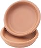 Handmade Clay Roaster Pan Set of 2, Lead-Free Terracotta Pots for Cooking, Meat, Vegetables, or Mushrooms, Unglazed Round Earthenware Pottery Cookware Suitable for Stovetop and Oven-Cooking