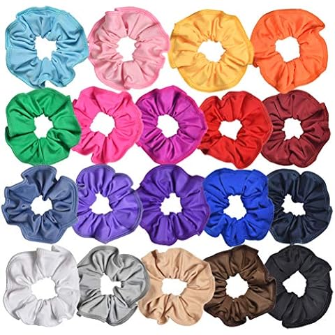Speerise Gymnastic Hair Scrunchie Ponytail Holders(Varity of Colors) (One Size, 19 pcs Spandex Fabric) Cover