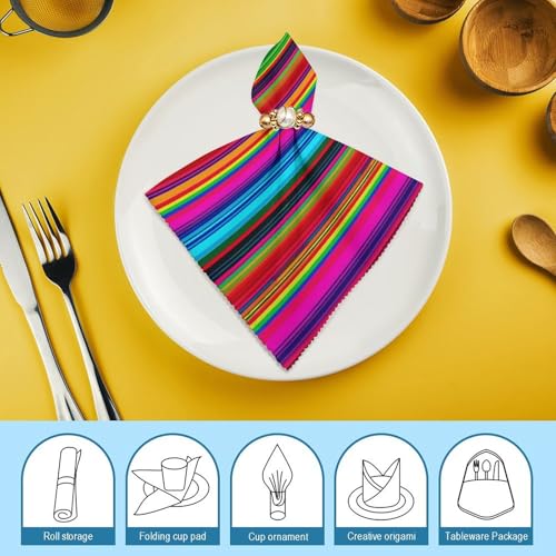 Servilletas de Tela Estilo Mexicanas 18x18 Pulgadas Set 4 miniatura 7