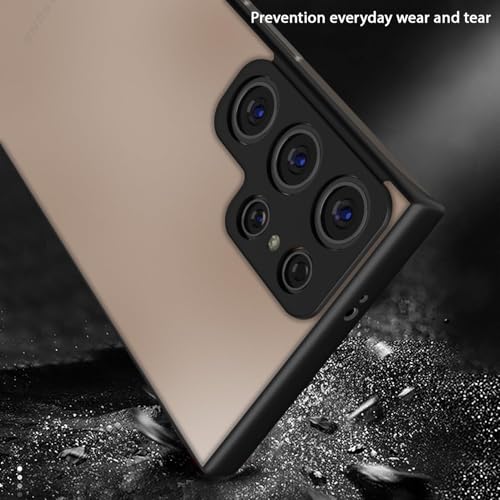 Image of MOBILOVE Back Cover Case for Samsung Galaxy S24 Ultra | Stylish Frameless Design | Hybrid Matte Hard Case | Soft TPU Shock Proof Bumper with Camera Protection (Black)
