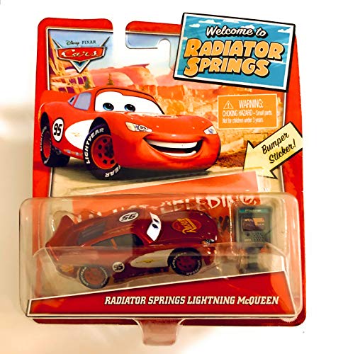 Voiture Cars Lightning McQueen Radiator Springs en métal avec autocollant