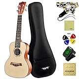 VANPHY Ukulele Concert Ukulele 23 Inch Ukelele Starter Bundle Ukulele Kit with Gig Bag Strap Nylon String Tuner Picks Cloth for Beginner, Student, Musician Professional Ukalalee Yukalalee