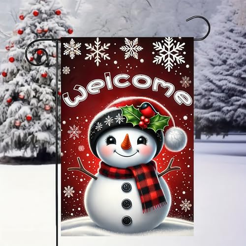 Image of BlissYard Winter Garden Flag Snowflakes 12x18 Inch Polyester