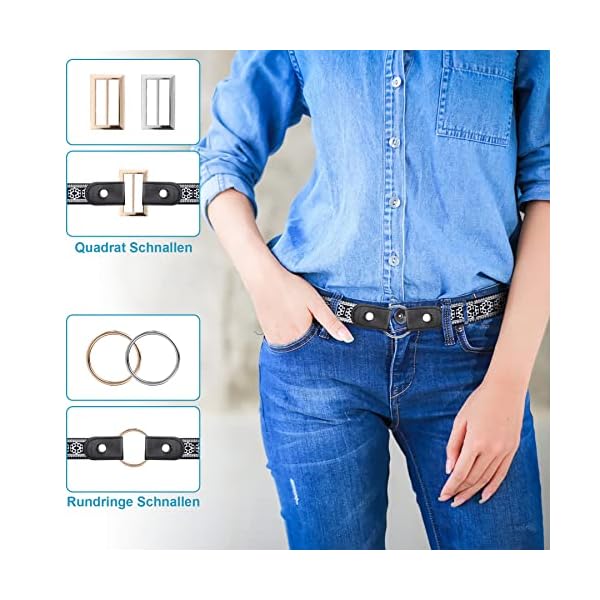 SANNIX 8 Pack Buckle Free Belt No Buckle Elastic Belts Adjustable Belt for Women Men Jeans Pants - Image 10