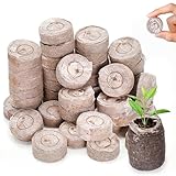 SGZIOO 50 PCS Seed Starter Pods, 40 MM Plant Starter Pellets with Compressed Coco Coir Wrapped, Coco Coir seed Compost Pellets for Seedlings Seed Propagation Germination