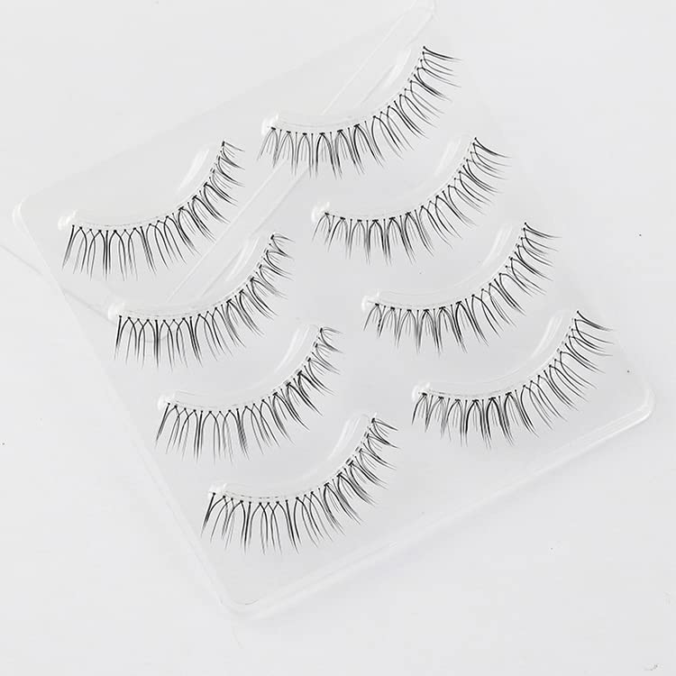 Miniatura 2 de Pestañas postizas de aspecto natural, pestañas postizas para uso diario, tira desnuda cruzada, banda transparente de 4 a 0.315 in, pestañas