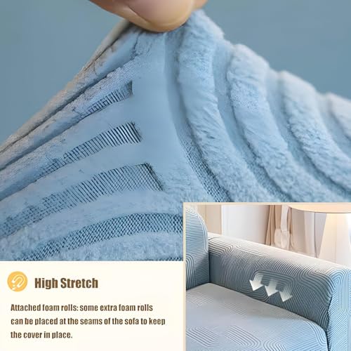Housse de canapé extensible grand salon 3 places protection intégrale meuble - 3