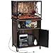 GDLF Terrarium Stand Reptile Tank Stand with Accessories Storage and Power Outlets for 24”Wx18”D Reptile Terrarium