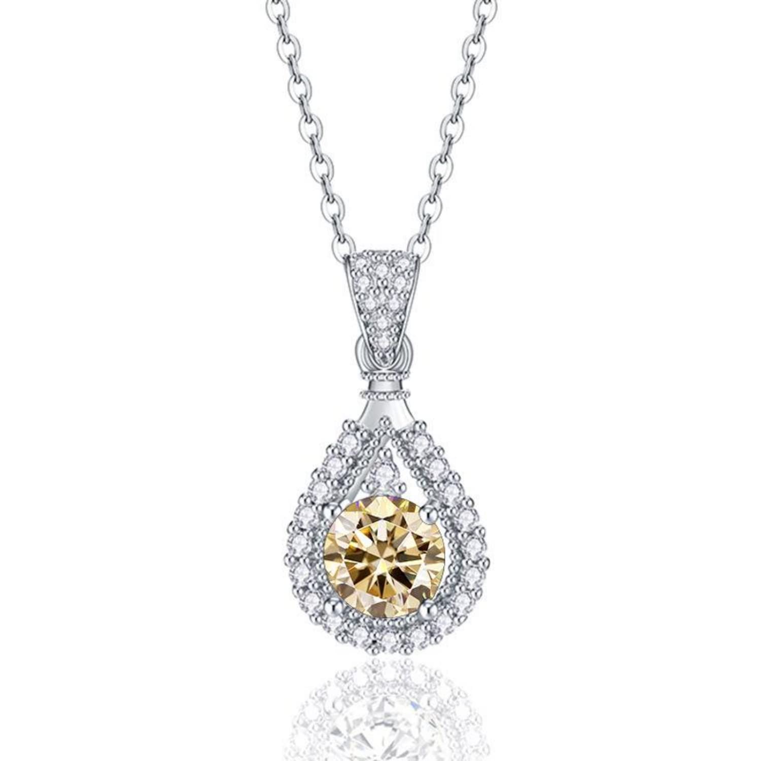 Colliers moissanite D de couleur vert pendentif goutte luxe - 6