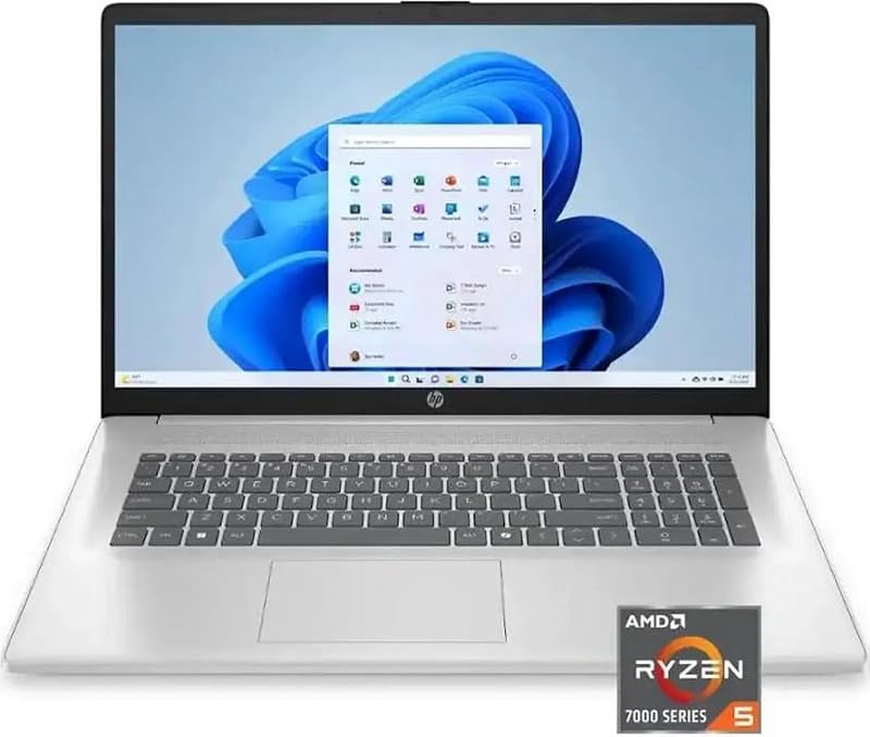 HP 17.3" Full HD Laptop |AMD Ryzen 5 7520U(Beat i5-1155G7)|AMD Radeon Graphics|Webcam |Copilot|Silver| 8GB RAM DDR5 | 512GB SSD |Windows 11 Home |Bundle with Mouse Pad image 4