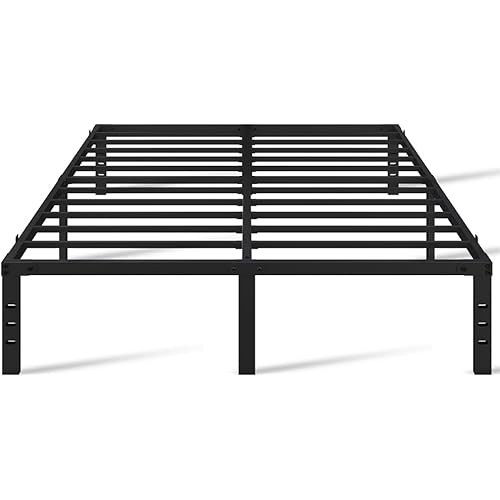 Yaheetech 14 Inch Tall Metal Bed Frame Full Platform Bed Frame with Storage Space,Sturdy Slat Support,Easy Assembly,No Box Spring Needed,Black