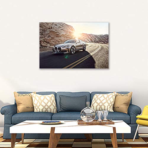 Toile voiture Silver Concept Berline d'exception | Impression murale grand format 80x120 - 4