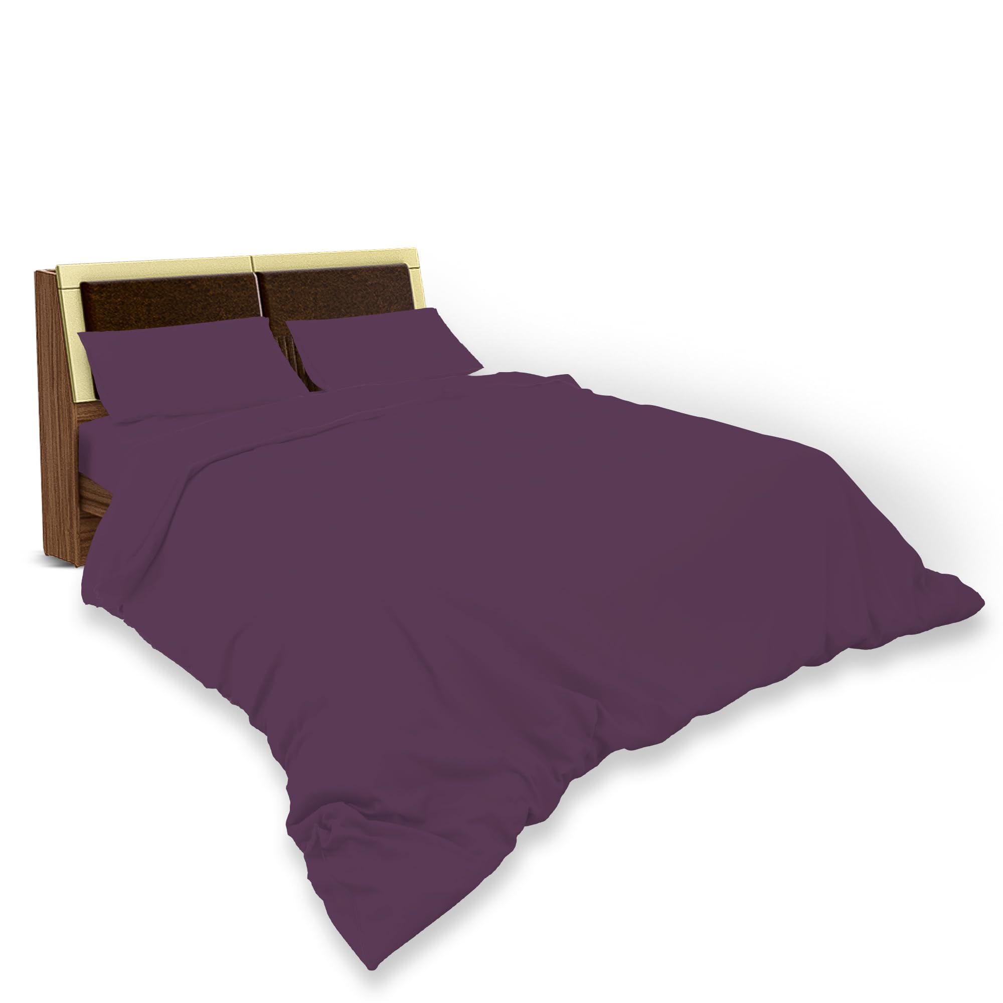 HOME ACE Plum Easy Iron Duvet Cover Set King Size Bed - 100% Poly Cotton King Size Bedding Quilt Cover Set with 2 Pillowcases - Polycotton KingSize Quilt Cover Bedding Set