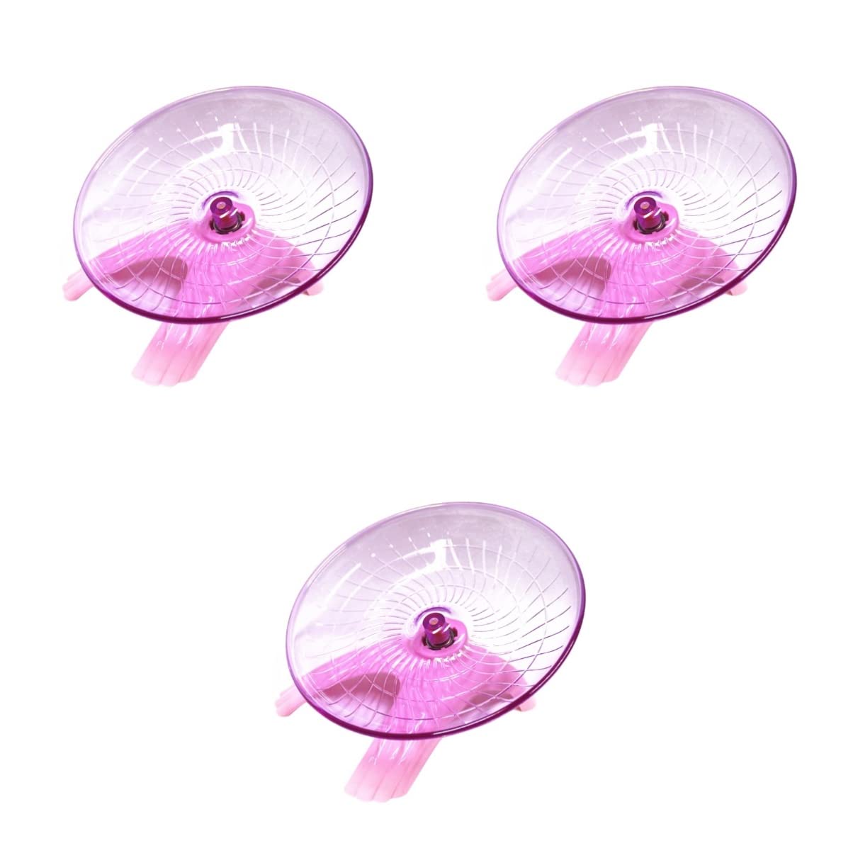 Ipetboom 3 Piezas Gran Rueda de hámster Jaula de hámster hámsters platillo Volador de Rata Juguete Disco sin ejecución Rueda de Ejercicio para Mascotas Deportes Suministros Erizo Púrpura