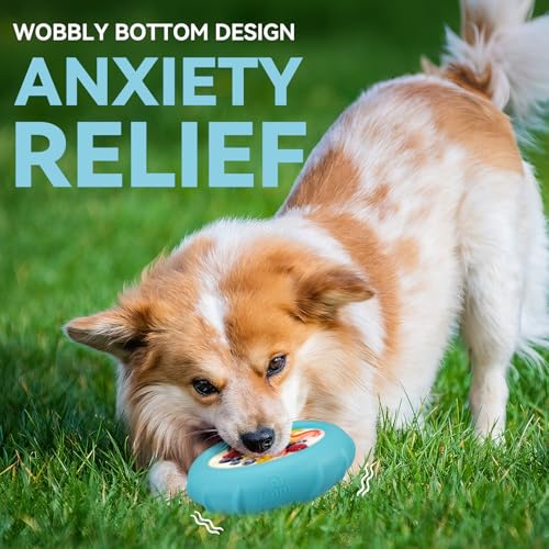 Image of Dog Lick Bowl, Bestalk Wobbly Freeze Bowl Enrichment Feeder for Dogs, Anxiety Relief Lick Mat Puzzle Toy for Distraction, BPA Free Silicone, Dishwasher Safe(Teal,L)